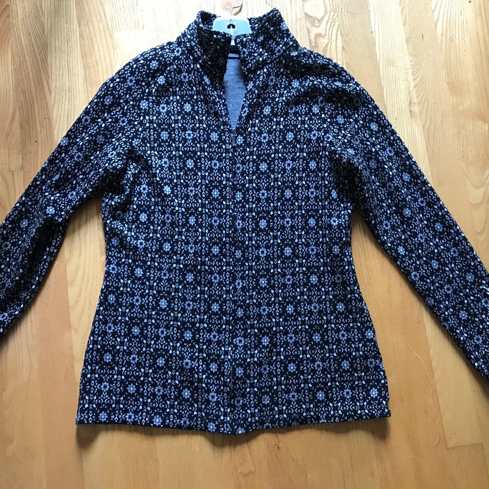 Ibex Wool Zipper Jacket Cardigan Black White